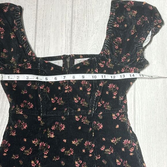 Y2K Small Corduroy dress - So Mini dress, corduroy with flowers. Vintage - Picture 8 of 9